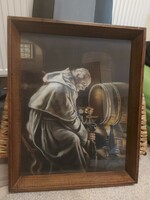 Henry kreis signature pastel painting, original, showy wooden frame, size indicated!