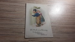 Antique embossed greeting postcard.