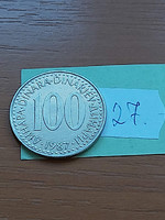 Yugoslavia 100 dinars 1987 copper-zinc-nickel 27