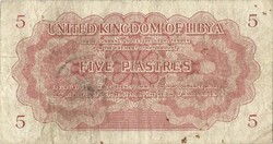 5 piastres piastres 1951 Libya