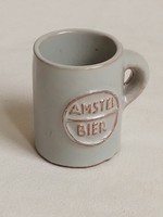 Mini amstel bier gray glazed ceramic beer mug