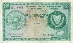 500 mils 1968 Ciprus Ritka