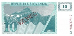 10 tolár tolárjev 1990 ZVOREC MINTA Szlovénia UNC