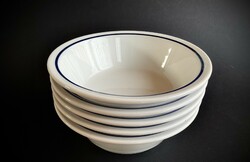 Alföldi 5 db kék csíkos gulyásos tányér menza tál