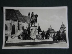 Képeslap,Postcard, Kolozsvár (Erdély), Mátyás király szobor,1940