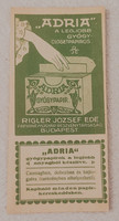 Rigler József Ede Adria gyógyclosetpapiros WC papír reklám számolócédula