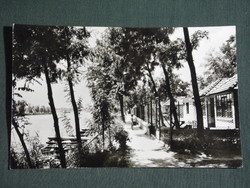 Képeslap,Postcard, Szigetszentmárton, Horgásztanyák a Dunán részlet,1964