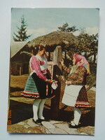 Old postage stamp postcard: Buják, folk costume (1967)