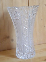 Crystal vase with richly polished pattern, old, larger size - flawless -