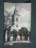 Képeslap,Postcard, Szerencs, Róm. kath. templom látkép,1960