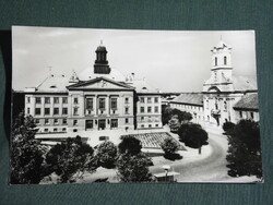 Postcard, Kecskemét, Komsomol square, gymnasium view, 1971