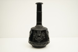 Beautiful black glass vase / retro vase / vintage style