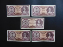 5 darab egymilliárd pengő bankjegy 1946 LOT !