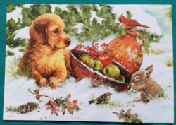 Christmas postcard, postmarked