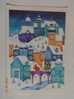 Old graphic Christmas card - b. Lazetzky stella drawing