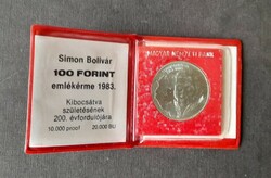 100 HUF 1983 * simon bolivar in case
