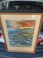 Körtvélyessy magdolna painting, oil, cardboard, in a 70x54 cm frame