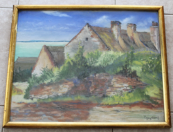 Signed by József Egry - Balaton view