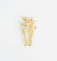 Gold-colored brooch - dancing couple according to the fashion of the 80s and 90s - bijou jewelry - pin, badge