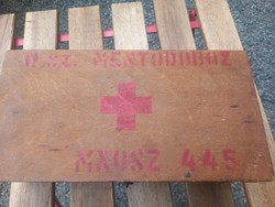 Midcentury retro vintage elsősegély doboz tartalommal / orvosi patikai doboz