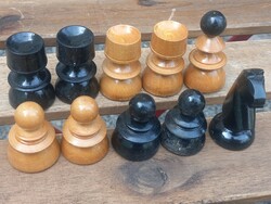 Midcentury retro vintage sakk figurák (10 db)