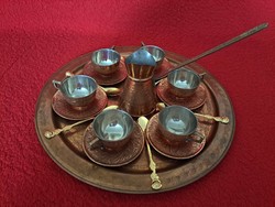 Antique Turkish copper coffee set for sale