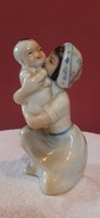 Porcelain statue.. Hand painted, marked 14 cm tall statue. Presumably North Korean.