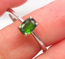 Genuine modern chrome diopside stone silver ring 8.5 ( 18) size ¹