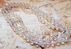 Antique polished Czech glass beads extra long necklace