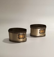 Silver napkin ring with gold leaf