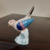Herendi pikkely mintás, pikkelyes madár porcelán figura