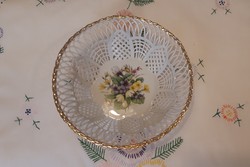 Porcelain bowl hand painted gilded antique
