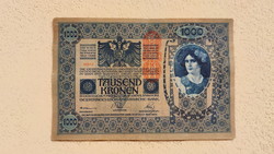 Omm 1000 kroner, 1902 (f) Austrian, with dö overstamp | 1 banknote