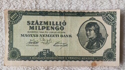 Badly cut 100 million milpengő, 1946 (vf-)