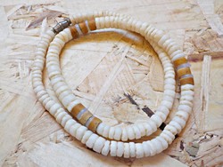 Old glass and wood beaded necklace