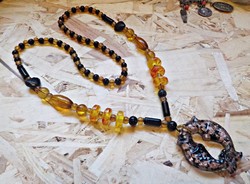 Old large glass necklace