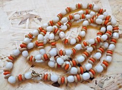 Long glass beaded necklace