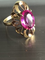 Gold ring 14k pink topaz