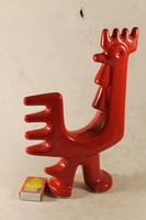 Art deco signed glazed ceramic rooster 610