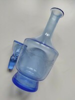 Blue wine glass with cork