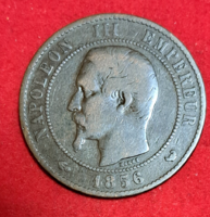 1856. III.Napoleon császár 10 Centimes Franciaország  (811)