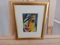 (K) small marked cubist picture with 21x27 cm frame