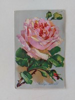 Old floral postcard 1951 rose