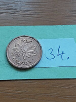 Canada 1 cent 2000 ii. Queen Elizabeth, zinc with copper coating 34