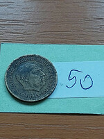 Spanish 1 peseta 1953 aluminum bronze, gral. Francisco franco 50