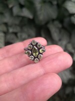 Beautiful silver ring with real olivine stone