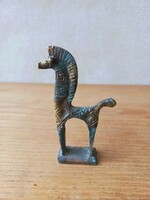 Retro metal work, goldsmith work. Etruscan horse