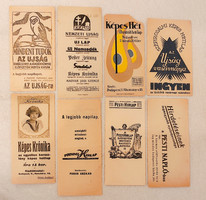 For Kobart!! 8 Newspaper-themed calculator cards, circa 1910-1920