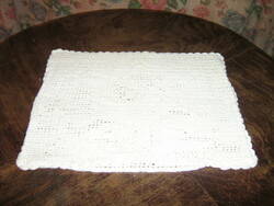 Wonderful snow-white rose handmade crochet pillow