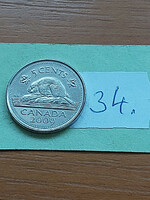 Canada 5 cents 2009 ii. Queen Elizabeth, nickel-plated steel 34
